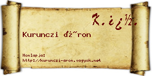 Kurunczi Áron névjegykártya