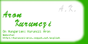 aron kurunczi business card